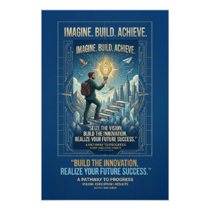 Póster Motivacional Imagina Construye Logra