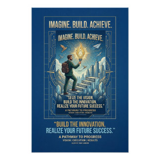 Póster Motivacional Imagina Construye Logra
