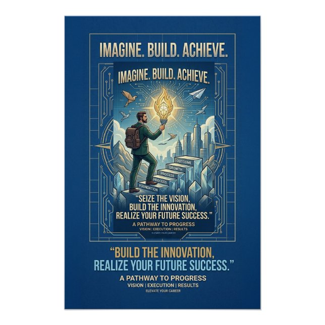Póster Motivacional Imagina Construye Logra (Anverso)