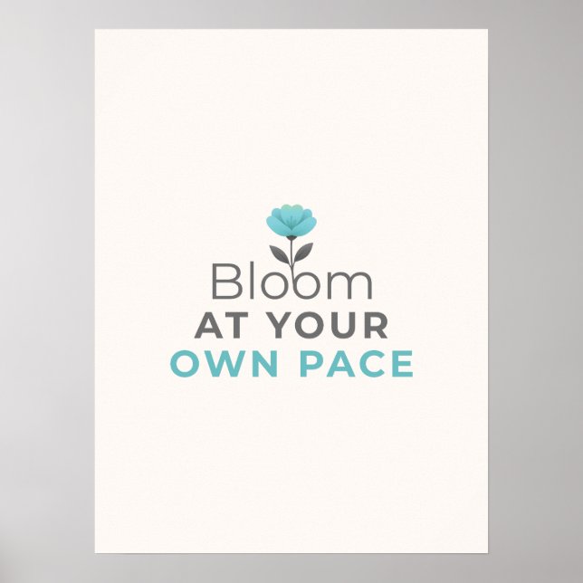 Póster Motivacional Mínimo Florece a Tu Propio Rit (Frente)