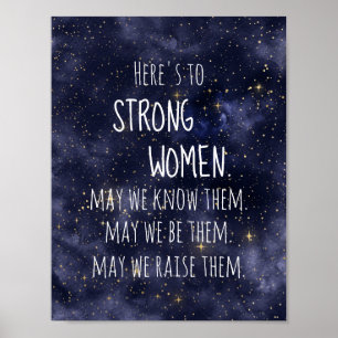 Póster Motivacional Mujeres Fuertes Noche Estrella