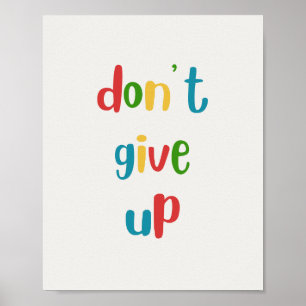 Póster Motivacional No te Rindas Colorido