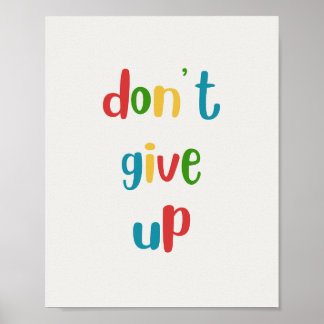 Póster Motivacional No te Rindas Colorido