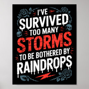 Póster Motivacional Positivo Inspirador, He Sobrevivido H