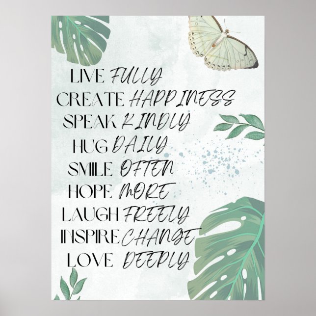 Póster Motivacional Zen Affirmation Wall Art (Frente)