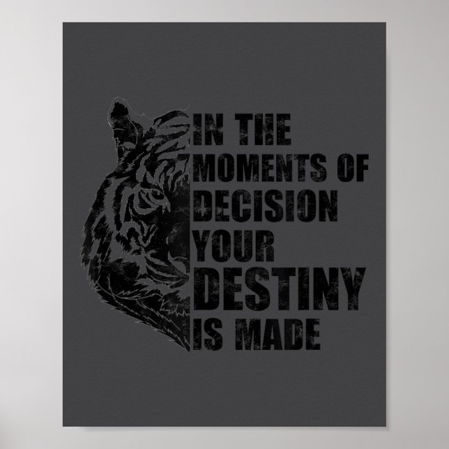 Póster Motivation Success Mindset Quote With Tiger - Moti (Frente)