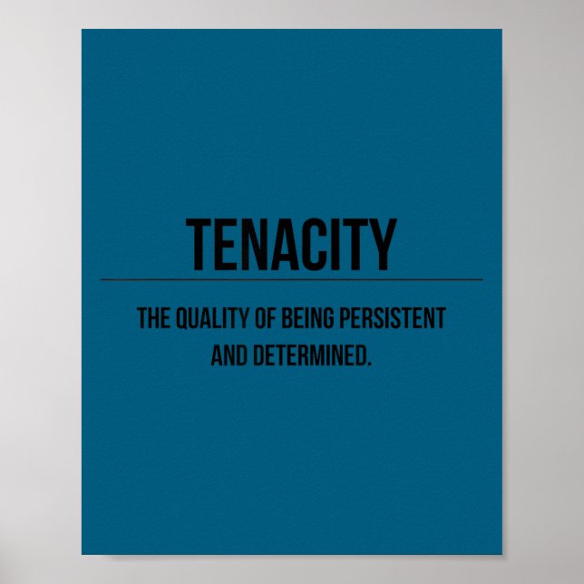 Póster Motivation Tenacity Entrepreneur Slogan Quote  (Frente)