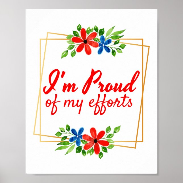 Póster motivational affirmations for hard workers (Frente)