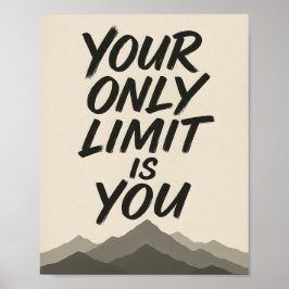 Póster Motivational | Bold Typography & Mountain Art