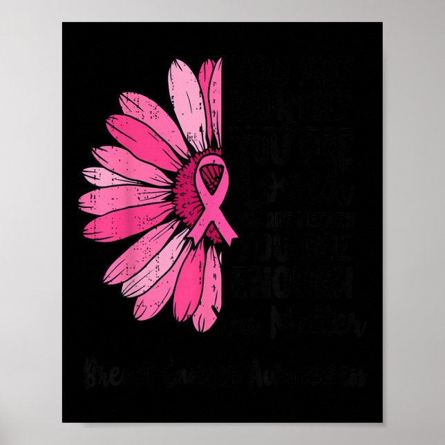 Póster Motivational Breast Cancer Awareness Sunflower Nk  (Frente)
