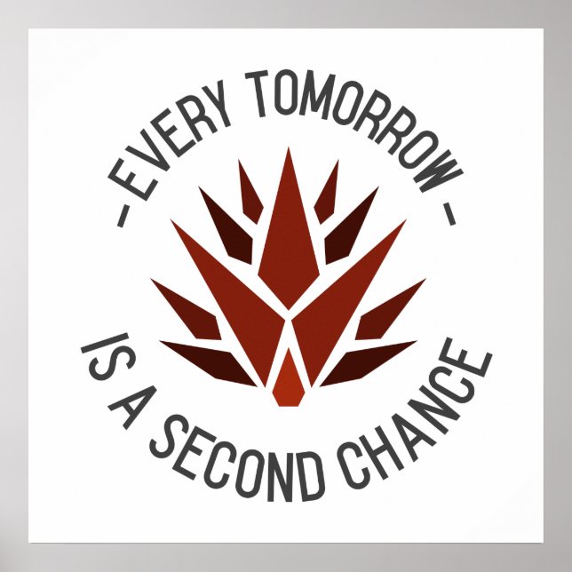 Póster Motivational Every Tomorrow Is A Second Chance (Frente)