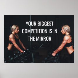 Póster Motivational Gym Workout Competition Quote