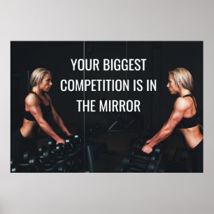 Póster Motivational Gym Workout Competition Quote