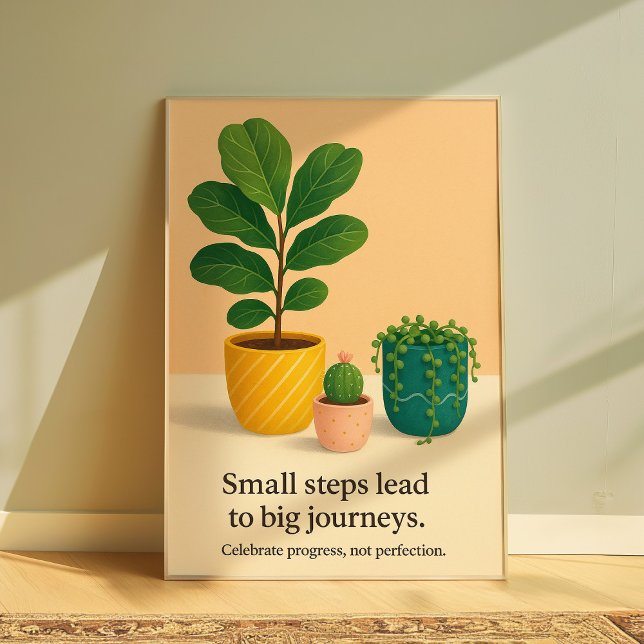 Póster Motivational Plant Quote Art, Inspirational Phrase (Motivation)