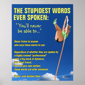 Póster Motivational Poster: Stupidest Words Ever Spoken