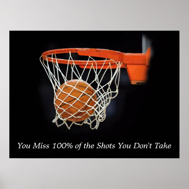 Póster Motivational Quote Basketball Shot Poster Print (Frente)