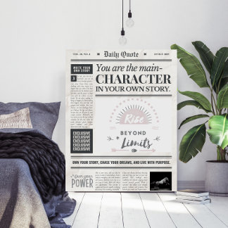 Póster Motivational Quote Newspaper Style Art Poster