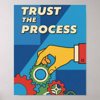 Póster Motivational Trust The Process Retro Poster