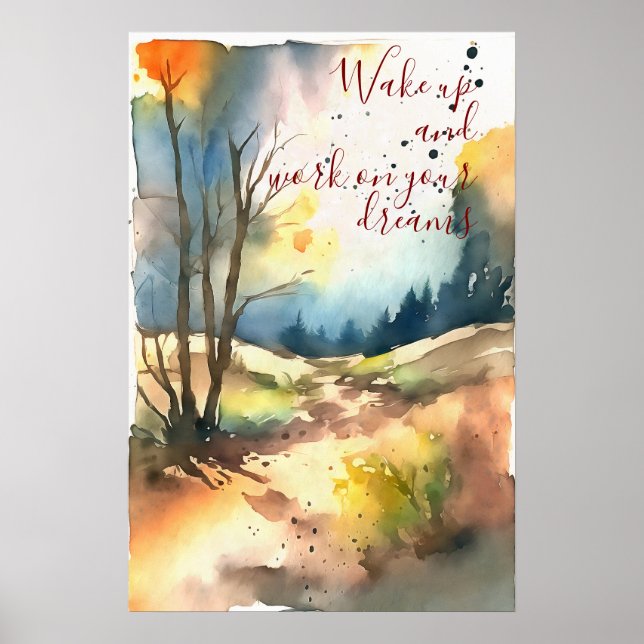 Póster Motivational Watercolor Wall Art Poster 94 (Frente)