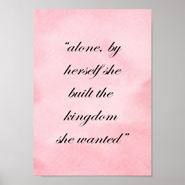 Póster Motivational woman quote. Queen, strong,powerful. (Frente)
