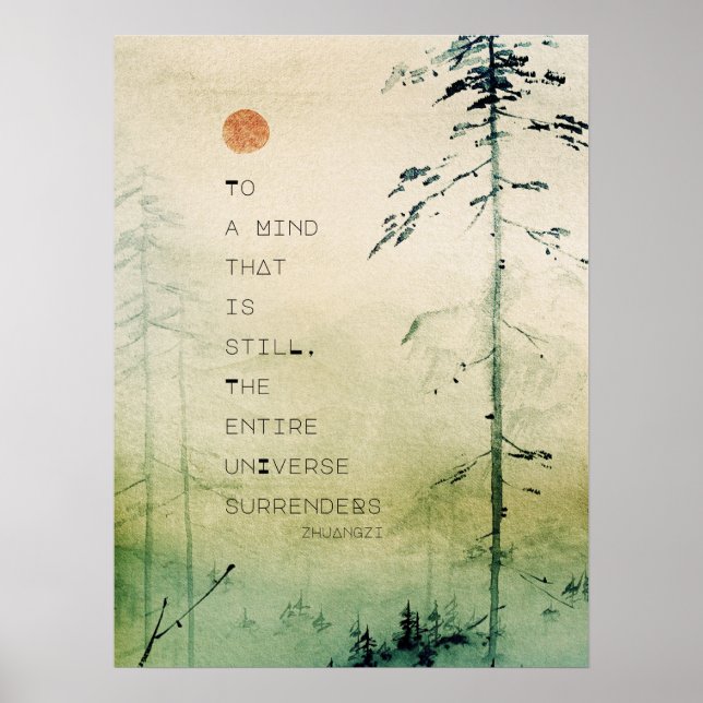 Póster Motivational Zen Quote Watercolor Landscape (Frente)