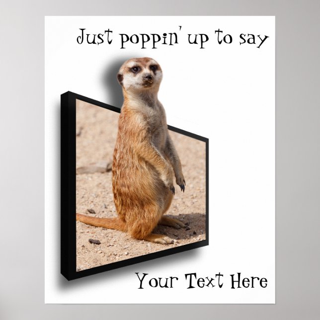 Póster Motivitational Poster | 3D Meerkat Cheering You Up (Frente)