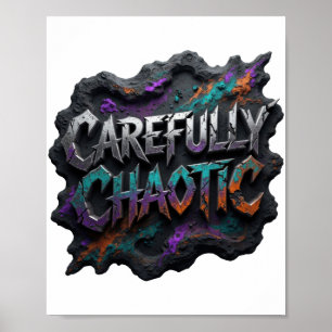 Póster Motivo Artístico CAÓTICO Cuidadosamente de Plata F