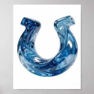 Póster Motivo Artístico de Agua Azul Clásico