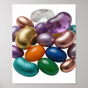 Póster Motivo Artístico de GUMMY BEANS Plateado Icónico
