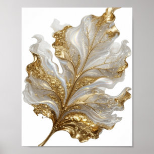 Póster Motivo Artístico de Oro Limpo HOJA DORADA