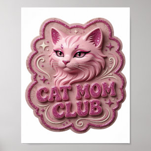 Póster Motivo Artístico del CLUB DE MADRES DE GATO Rosa A