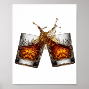 Póster Motivo Artístico Emblemático Salpicadura de WHISKY