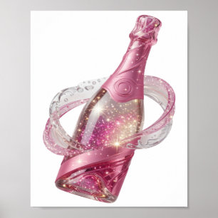 Póster Motivo Artístico GLAMOUR DE CHAMPÁN Plata Fresco