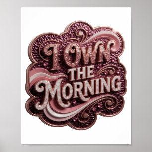 Póster Motivo Artístico TOWN THE MORNING Rosa Atractivo