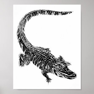 Póster Motivo de Cocodrilo Lagarto Reptil Dientes Animal 