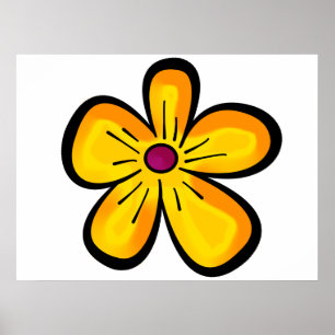 Póster Motivo de flor amarilla
