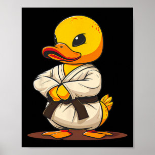 Póster Motivo de pato de goma de karate Taekwondo Jiu-jit