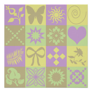 Póster Motivo de Patrón de Patchwork de Pastel