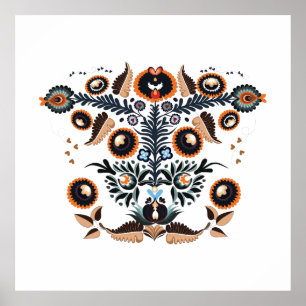 Póster Motivo Folklórico Húngaro Boho