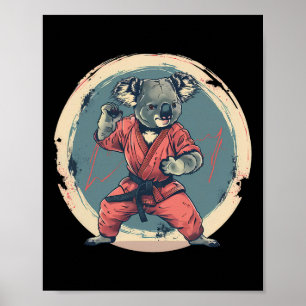 Póster Motivo Koala de Karate Taekwondo Jiu-jitsu Mma Kic