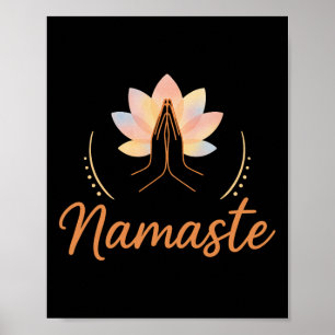 Póster Motivo Namaste Loto Para Espiritualidad Meditación