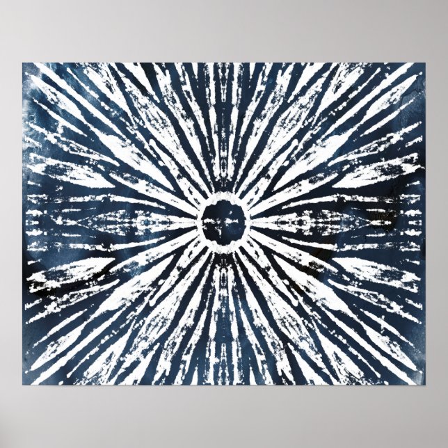 Póster Motivo Radial de Tinta añil (Frente)
