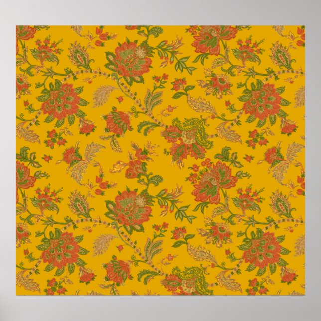 Póster motivos artísticos mogol y bordes de la persona di (Frente)