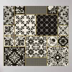 Póster Motivos islámicos azules de mallica.