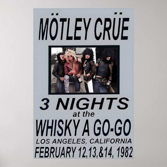 Póster Motley Crue 1978 Club Gig Poster Print 1 (Frente)