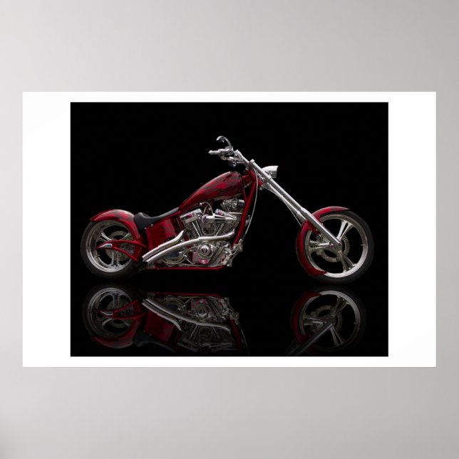 Póster Moto de Chopper personalizado (Frente)