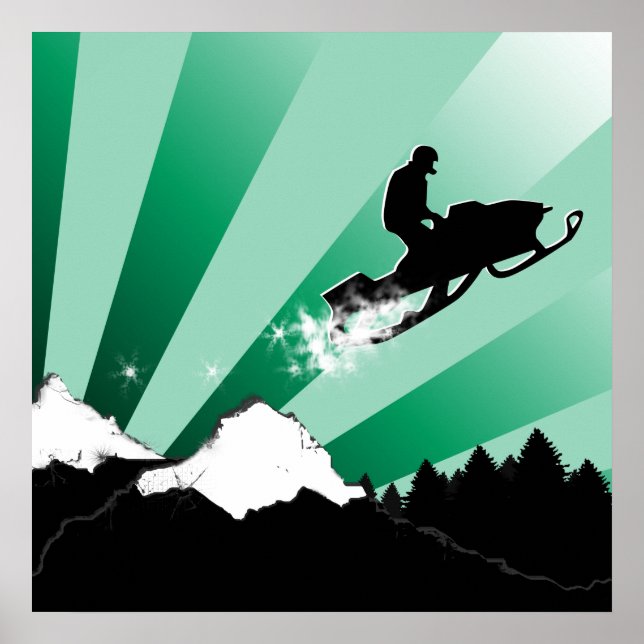 Póster moto de nieve. (Frente)