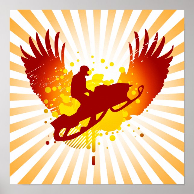 Póster moto de nieve de alta fidelidad (Frente)