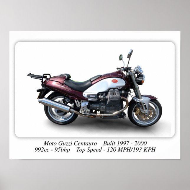 Póster Moto Guzzi Centauro Classic Motorcycle - A3 Size (Frente)