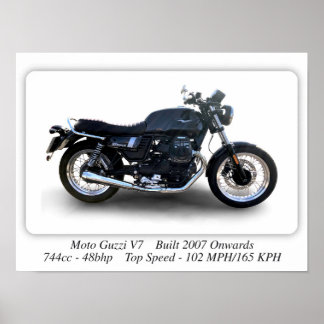 Póster Moto Guzzi V7 Moto-Motorcycle Especial - A3 Size P